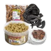 Snacks naturales para perro Antos – patas de pollo, cuernos, tiras de carne y cubeta con premios de pollo, golosinas saludables y ricas en proteína para perros.