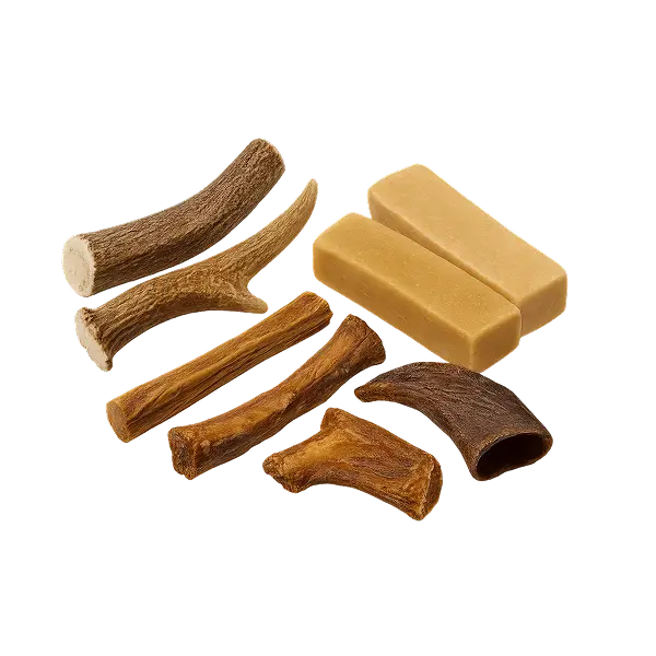 Snacks naturales para perro – astas de ciervo, cuernos naturales y queso del Himalaya, premios masticables saludables y duraderos para perros de todas las razas.
