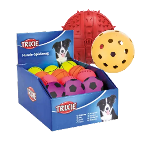 Pelotas para perro de goma y plástico Trixie en varios colores y texturas