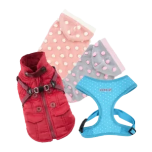 Ropa y arneses para perro con diseños coloridos y cómodos
