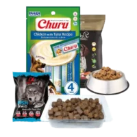 Snacks húmedos y semihúmedos para perro – Churu de pollo con atún, premios blandos de carne y snacks de pescado, golosinas sabrosas y naturales para perros.