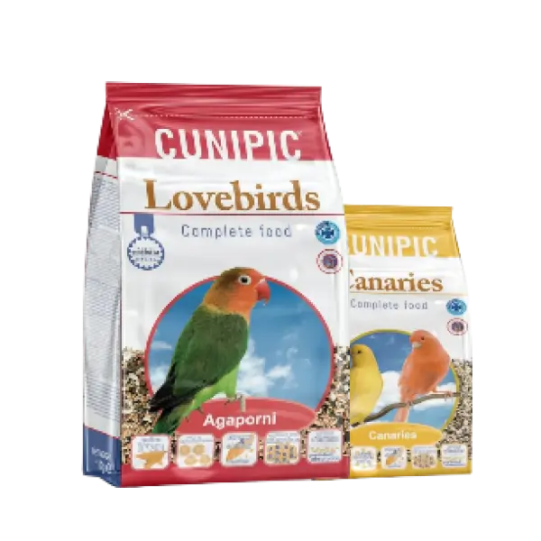 Comida para aves Cunipic, alimento para agapornis y canarios, mezcla nutritiva para pájaros exóticos.