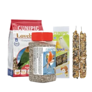 Alimentación para aves, comida para pájaros, mixturas, snacks y semillas para canarios, periquitos y agapornis.