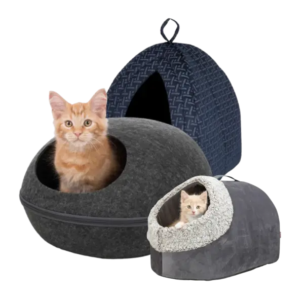 Iglús de descanso para gato, cuevas cerradas y camas tipo cueva para gatos.