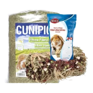Lechos y heno para roedores y pequeños mamíferos – heno nutritivo y sustratos absorbentes para conejos, hámsters y cobayas.