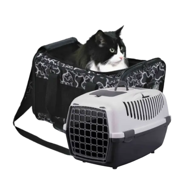 Transportines para gato de viaje – jaula rígida y bolso suave para transportar gatos cómodamente.