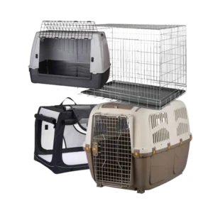 Transportadoras y jaulas para perro, accesorios de viaje seguros y resistentes para transportar mascotas.