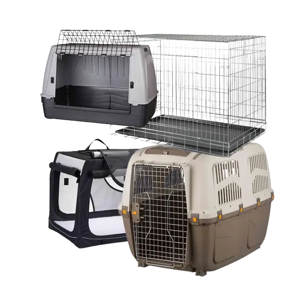 Transportadoras y jaulas para perro, accesorios de viaje seguros y resistentes para transportar mascotas.