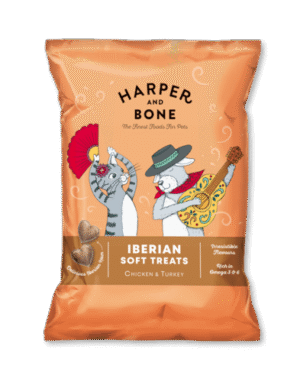 pack frontal del producto Harper & Bone Iberian soft Treats Pollo y Pavo