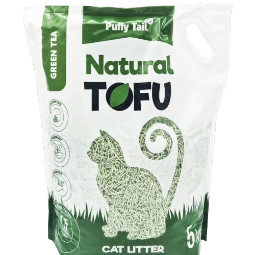 Puffy Tail Arena De Tofu Té Verde 1.5mm Gato 5kg