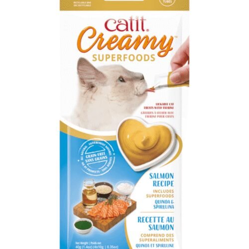 Catit Creamy Snack de Salmón con Quinoa y Espirulina 4x10g