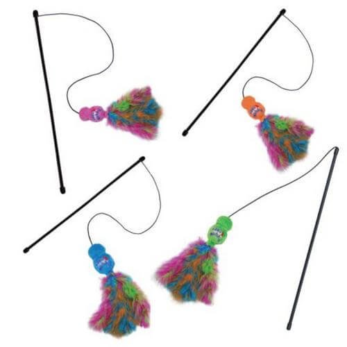 Kong Wubba Boa varita teaser con plumas para gatos