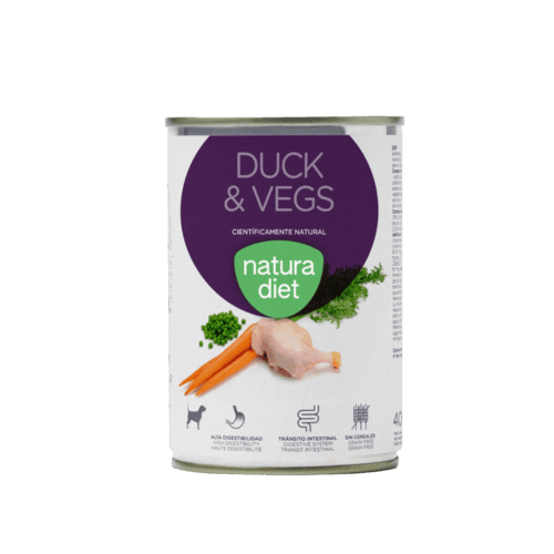 Natura Diet Duck & Vegs Comida Húmeda Natural Para Perros Adultos 400 g