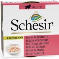 Schesir Pack 14 Comida Húmeda De Pollo Con Gambas Para Gato