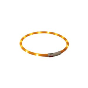 Trixie Collar De Aro Flash Usb Silicona Naranja Para Perros