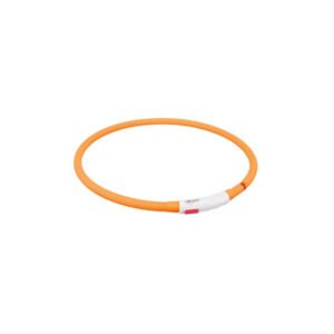Trixie Collar De Aro Flash Usb Silicona Naranja Para Perros