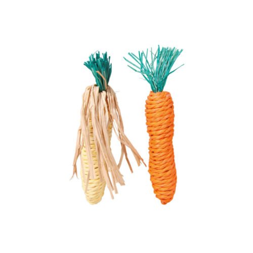 Trixie Set Juguetes Paja para roedores 15 cm naranja