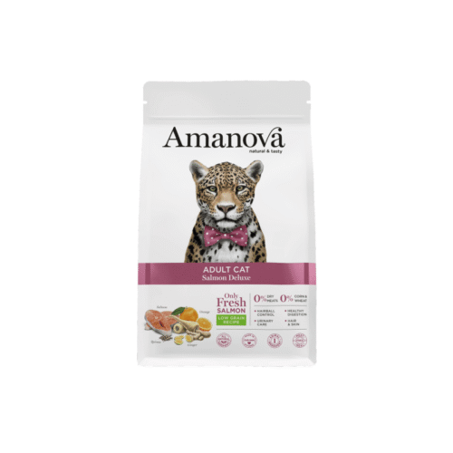 pack frontal del producto Amanova Adult Cat Salmon Deluxe