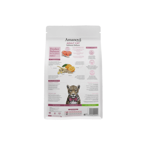 parte trasera del producto Amanova Adult Cat Salmon Deluxe