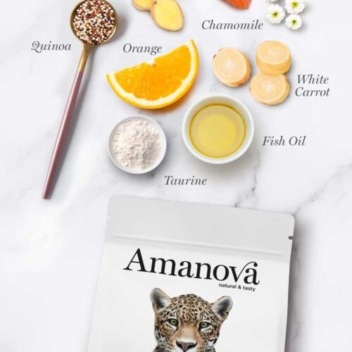ingredientes principales del producto Amanova Adult Cat Salmon Deluxe