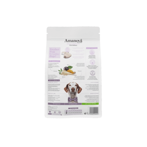 parte trasera del saco con información nutricional