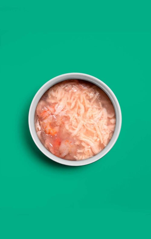 contenido del producto Amanova Pollo Y Gambas En Gelatina Natural Para Gato Adulto