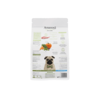 parte trasera del saco de pienso Amanova Puppy Digestive Divine Rabbit