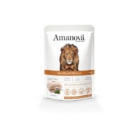 Pack frontal del producto Amanova Sterilised Fresh Chicken comida húmeda pollo esterilizado