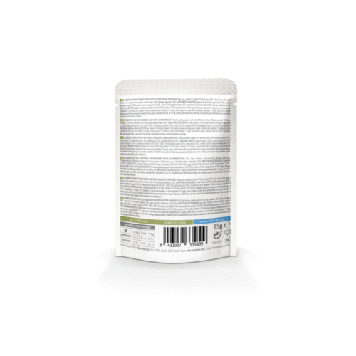 parte trasera del envase Amanova Sterilised Lamb & Sardinas Comida Húmeda Grain Free para Gato Adulto