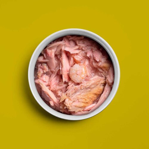 filetes de atún y gambas Amanova servidos en cuenco