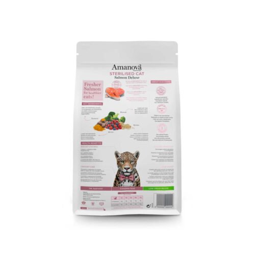 parte trasera del envase Amanova Salmon Deluxe
