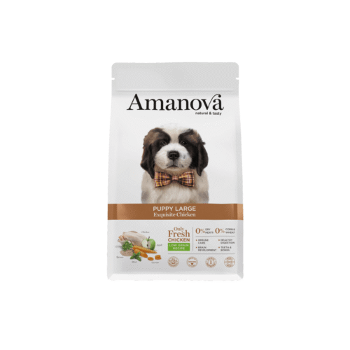 pack frontal de pienso Amanova Puppy Large Exquisite Chicken