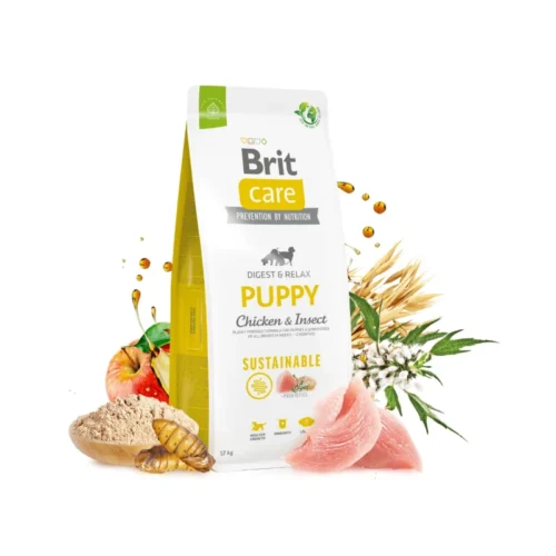 pack frontal de Brit Care Puppy Digestive And Relax Pollo E Insecto