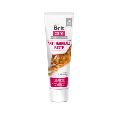 envase de Brit Care Cat Functional Paste Anti Hairball Con Taurina