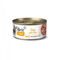 brit-care-cat-pate-gato-adulto-pate Lata frontal del producto Brit Care Cat Paté de Pavo con Jamón