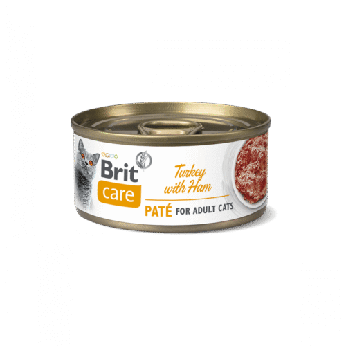 Lata frontal del producto Brit Care Cat Paté de Pavo con Jamón