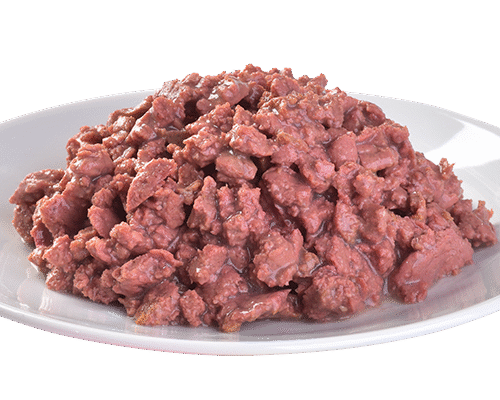 filetes en salsa brit care cat pouch hearty duck in gravy 85 g en un plato blanco