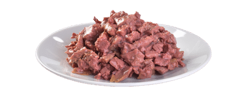 filetes en salsa brit care cat pouch savory salmon 85 g en un plato blanco