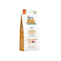 brit-care-hipoalergenico-junior-large-cordero-arroz-perro-cachorro-hipoalergenico pack frontal del pienso brit care junior large breed cordero y arroz