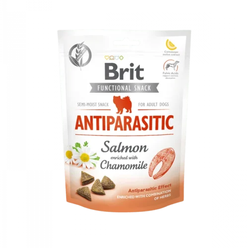 snack brit care functional antiparasitic para perros con salmon y manzanilla
