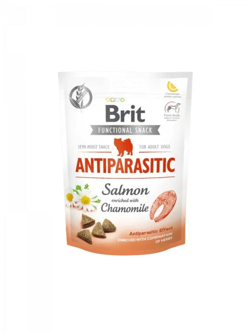 snack brit care functional antiparasitic para perros con salmon y manzanilla