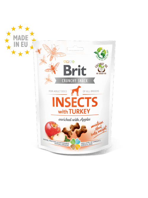 snack brit care crunchy cracker insectos con pavo y manzana