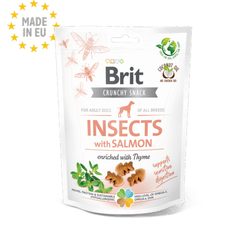 snack brit care crunchy cracker insectos con salmon y tomillo