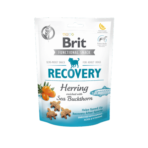 snack brit care functional recovery para perros con arenque y espino amarillo