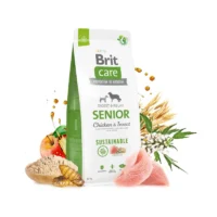 brit-care-sustainable-senior-pollo-insecto-perro-senior-senior-pollo-insecto-sostenible pack frontal del pienso brit care sustainable senior pollo e insecto