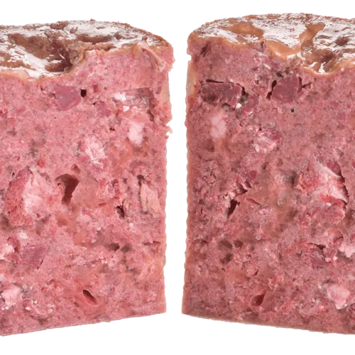 porcion de paté Brit Paté & Meat Venado y Pollo abierta