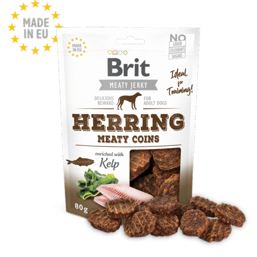 pack frontal Brit Meat Jerky Snack Herring Meaty Coins