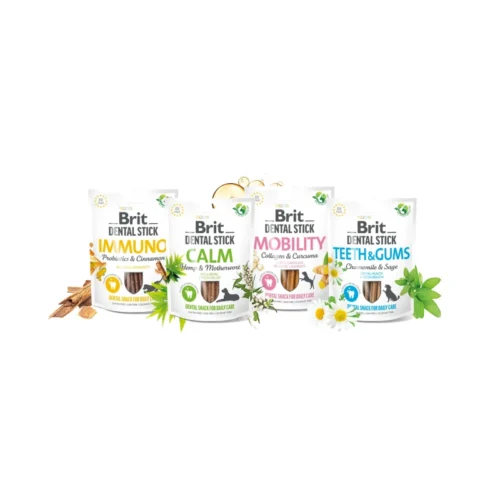 variedad Brit Care Dental Stick Mobility e Immuno, Calm y Teeth & Gums