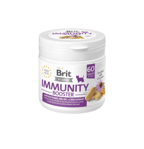 envase suplemento brit vitamins immunity booster 60 tabletas perros