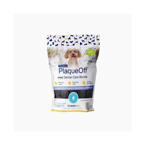 Bolsa de Fidelis Mini Bones Arándanos Salud Oral Perro con perro pequeño en portada